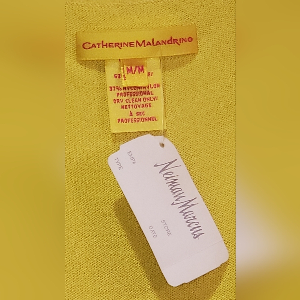 NWT CATHERINE MALANDRINO - Size M DRESS - In Yellow - Picture 4 of 8
